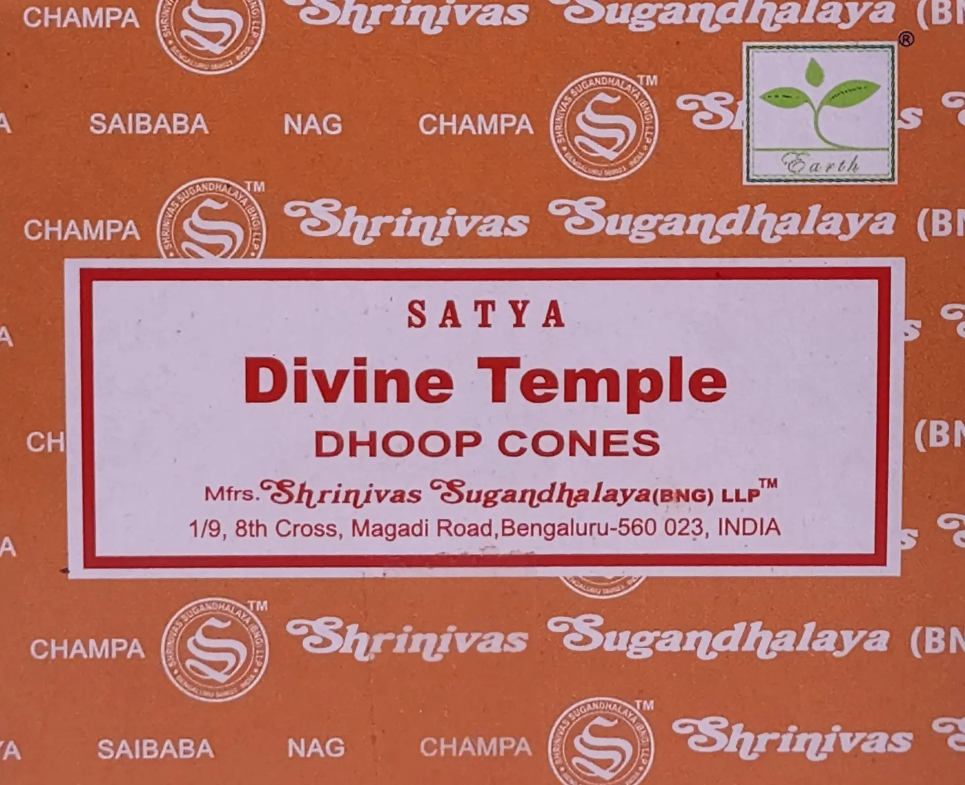 Satya Divine Temple Dhoop Cones, 15 cone