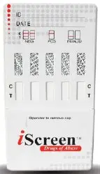 Abbott Rapid Drug Test Kit, Drugs of Abuse Test Kit iScreen- AMP, BAR, BZO, COC, mAMP/MET, MTD, OPI, PCP, THC 25 Tests CLIA Non-Waived