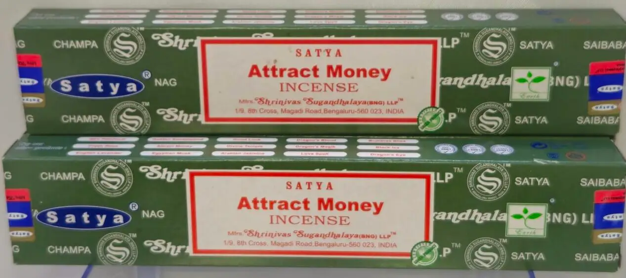 Satya Attract Money Incense Sticks - Harness the Power of Prosperity 15 Pack