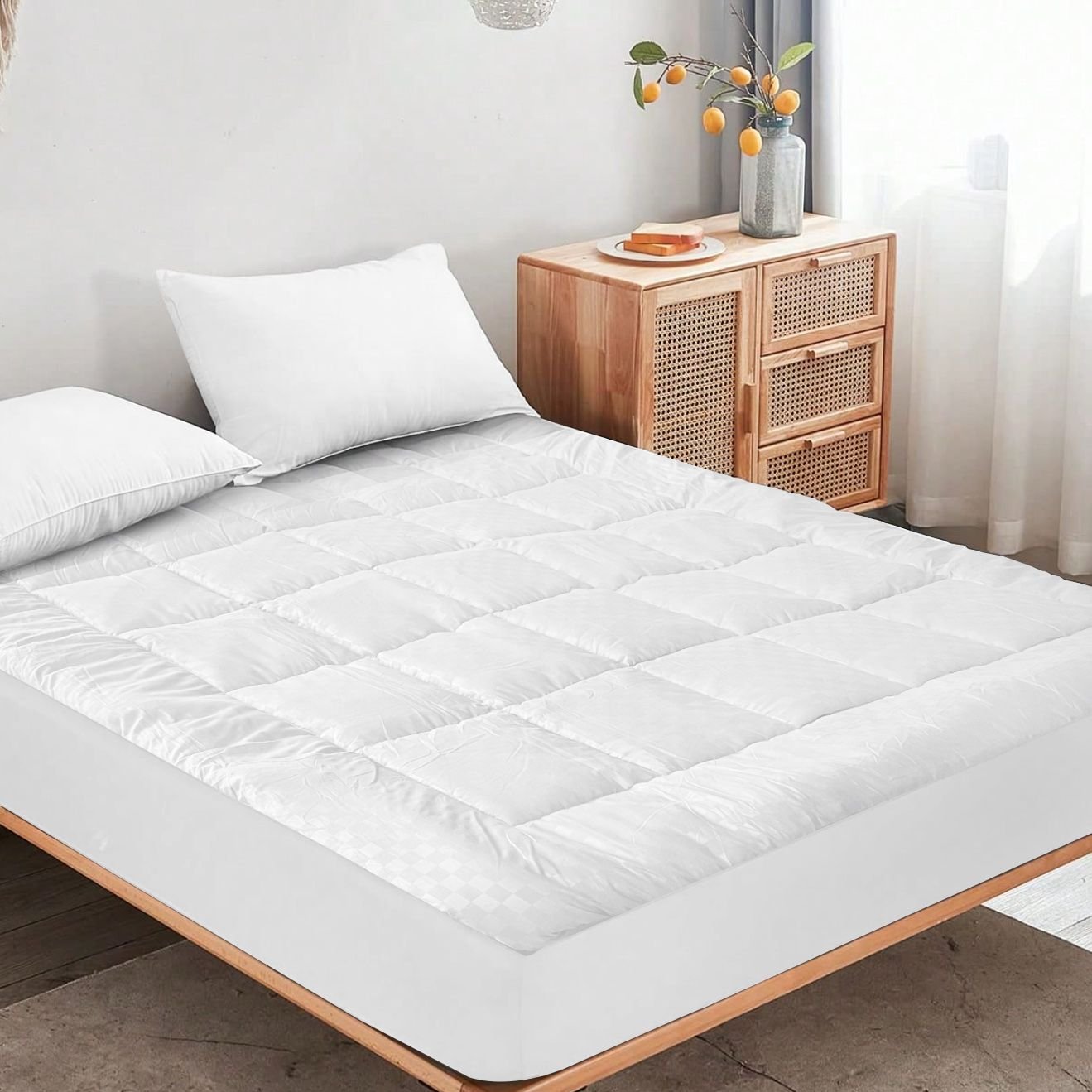 Solid-color embossed mattress bedspread,  Full size