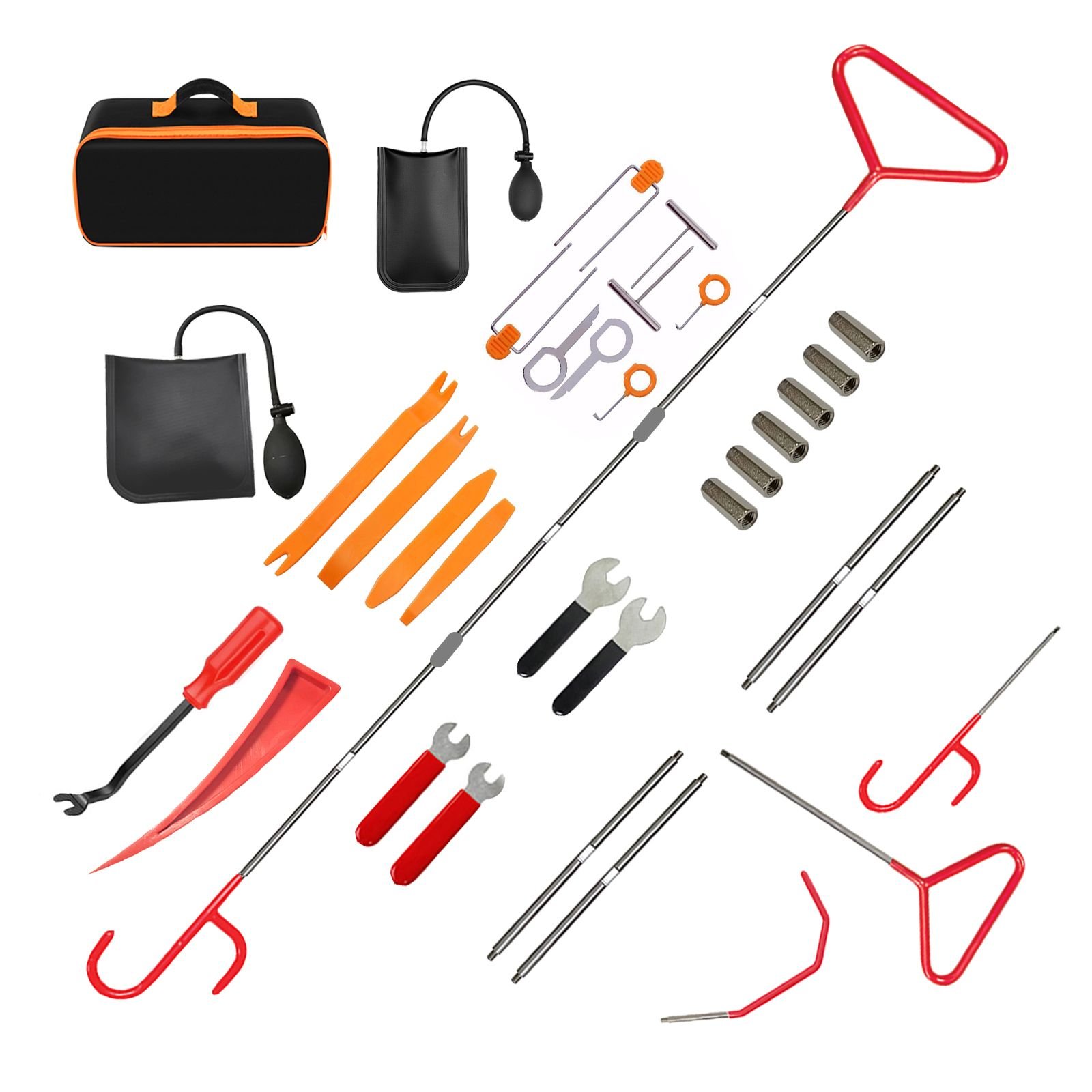 Automotive Tool Set 34-piece professional automotive kit with stainless steel long distance fasteners seamless wedge air wedge pump automotive trim removal tool SpeedX.UNIUNI.Amazon.USPS