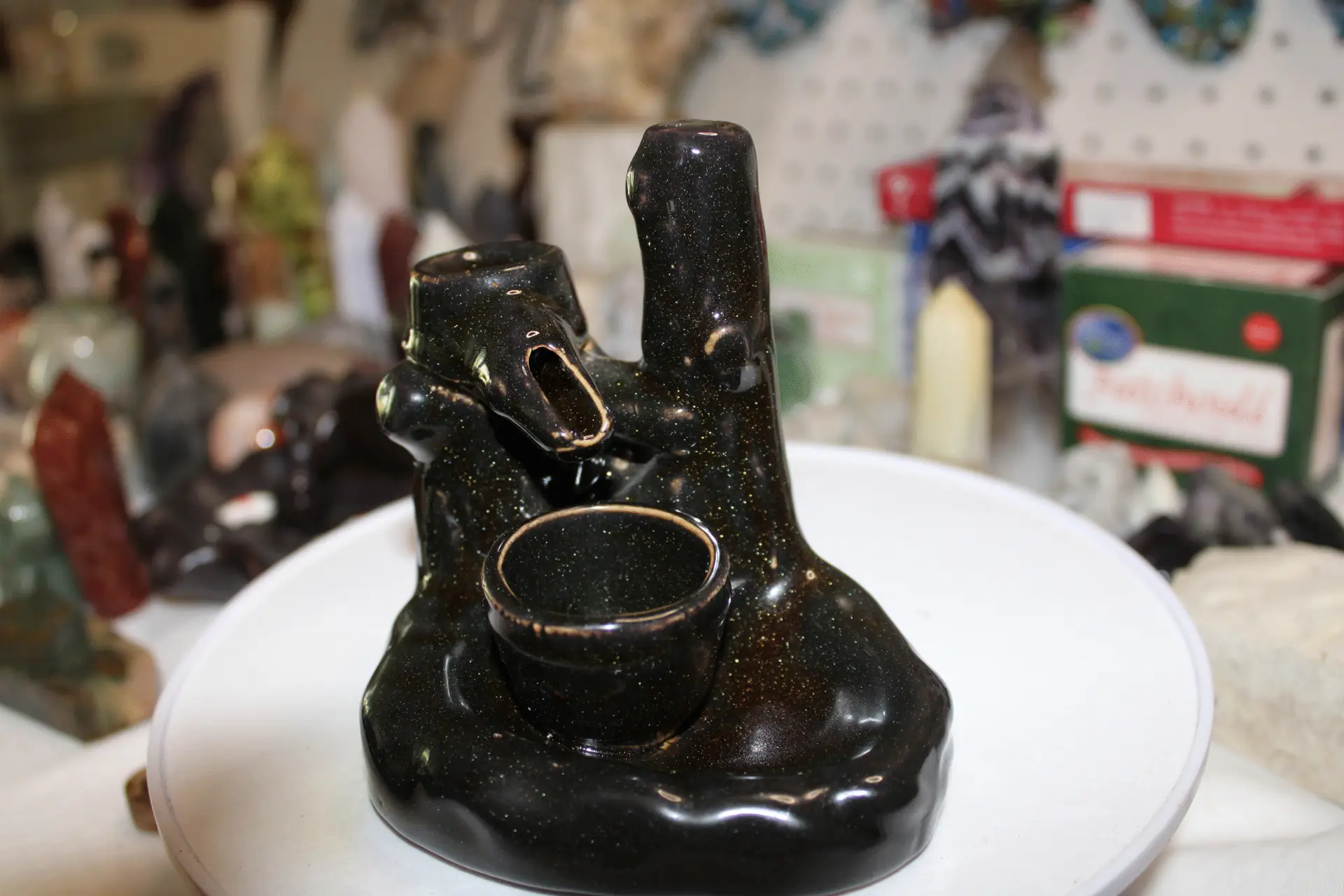 Zen Cascade Defying Gravity Backflow Fountain - Natural Stone-Finish Ceramic Meditation Water Bowl - Image 8