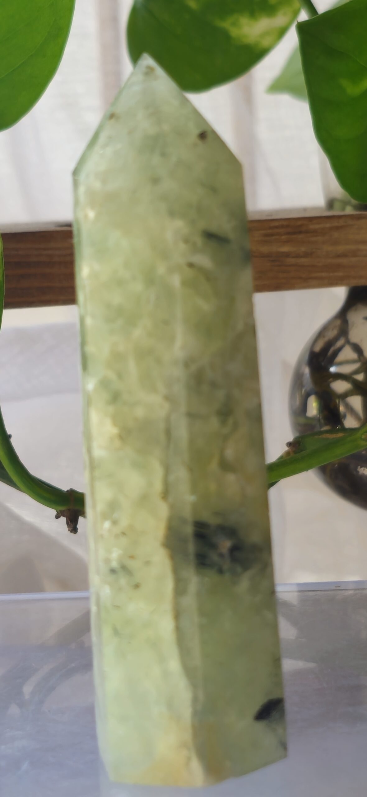 Green Prehnite Healing Tower crystal