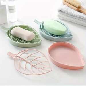 Leaf-Shaped Soap Dish with Draining Tray