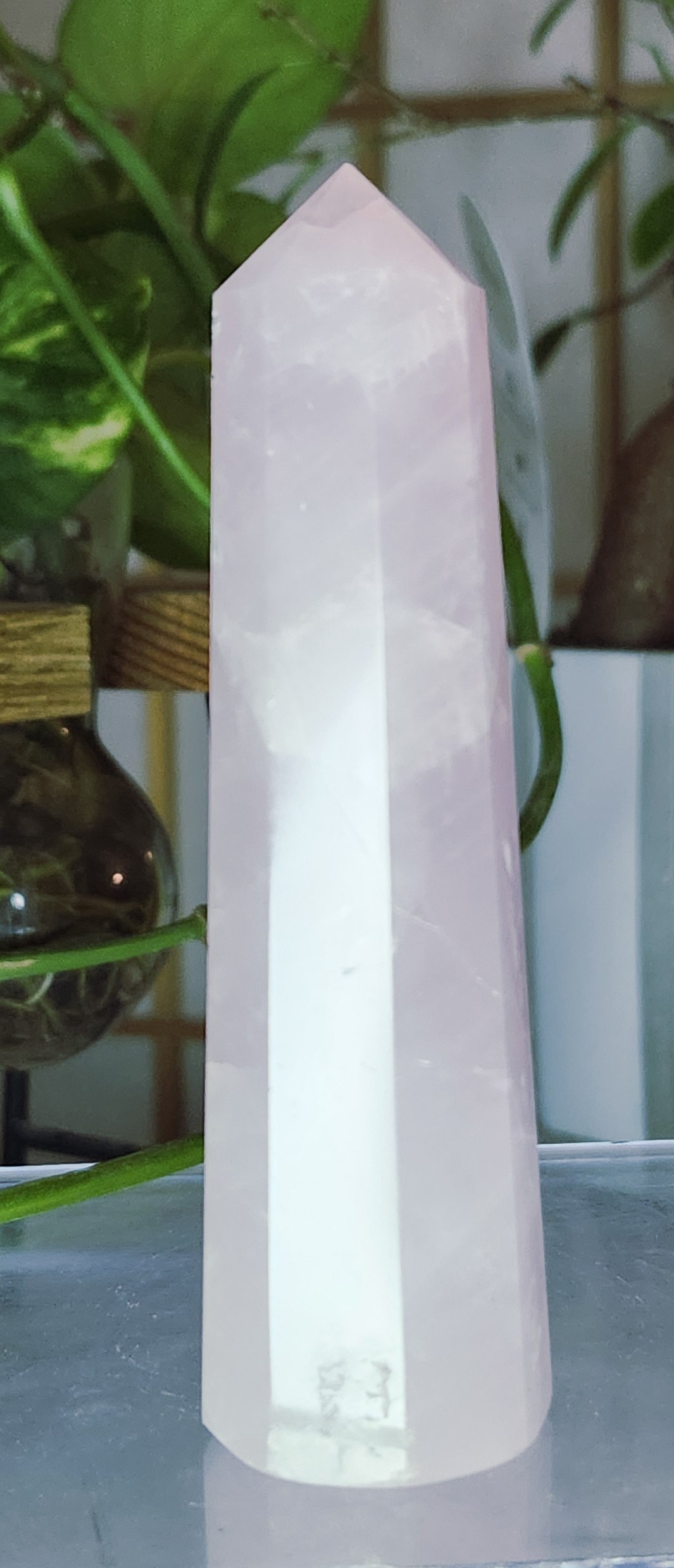 Luminous Pink Mangano Calcite Tower