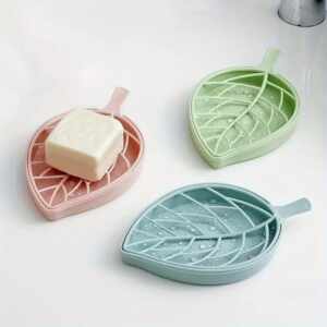 Leaf-Shaped Soap Dish with Draining Tray - Image 2