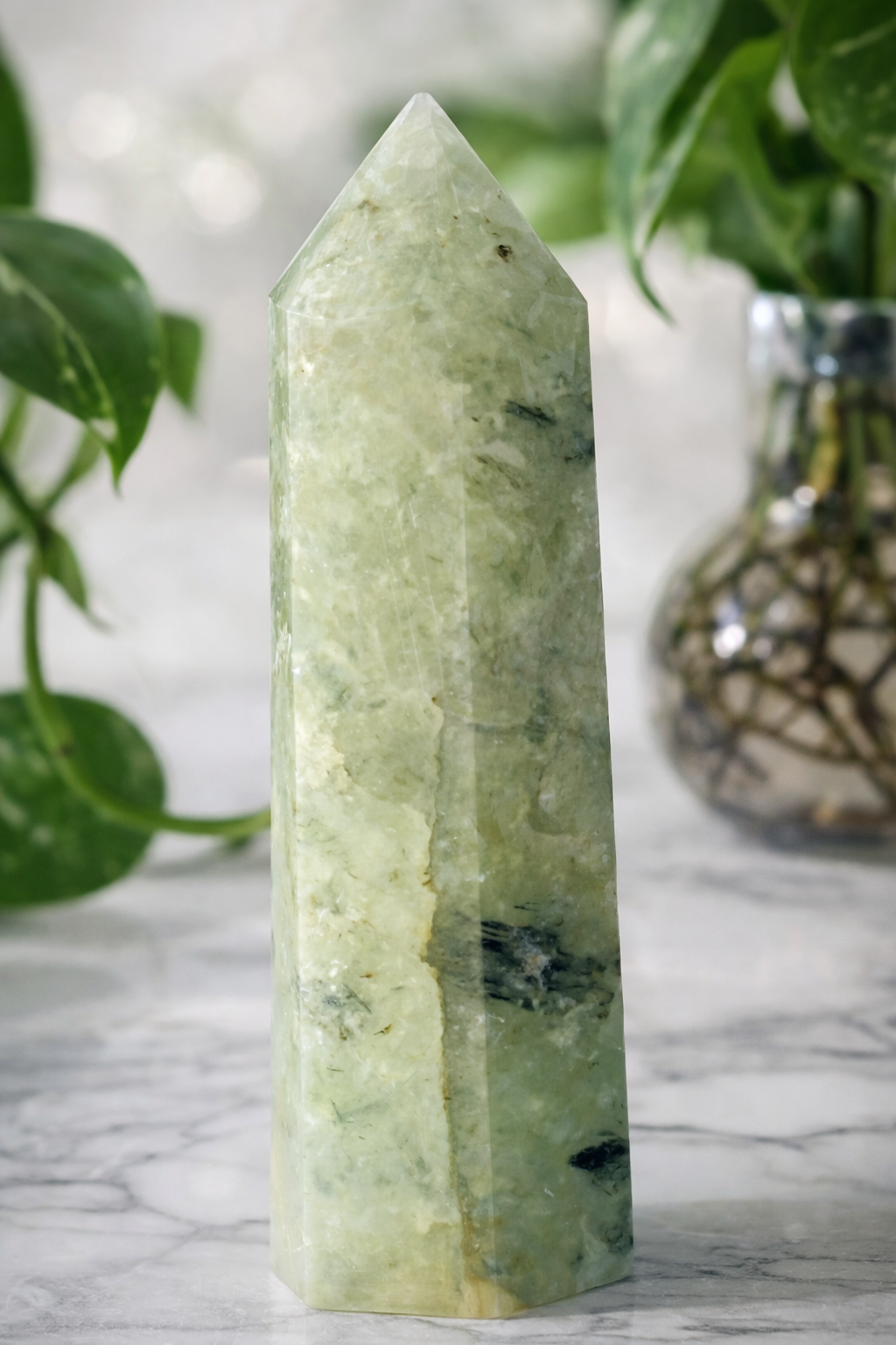Green Prehnite Healing Tower