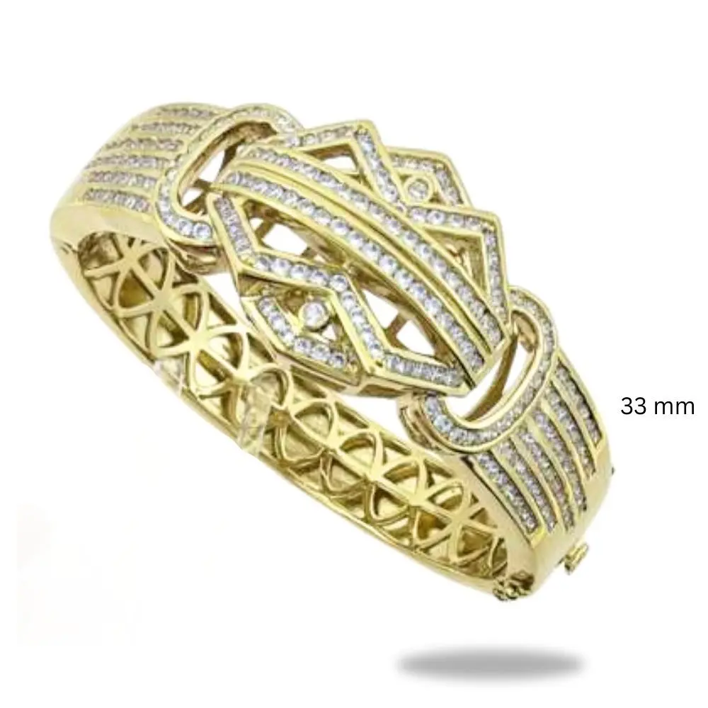 Royal 33mm XL Crown Prince Bangle with Cubic Stones