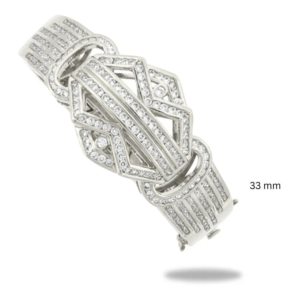 Royal 33mm XL Crown Prince Bangle with Cubic Stones - Image 4