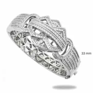 Royal 33mm XL Crown Prince Bangle with Cubic Stones - Image 3