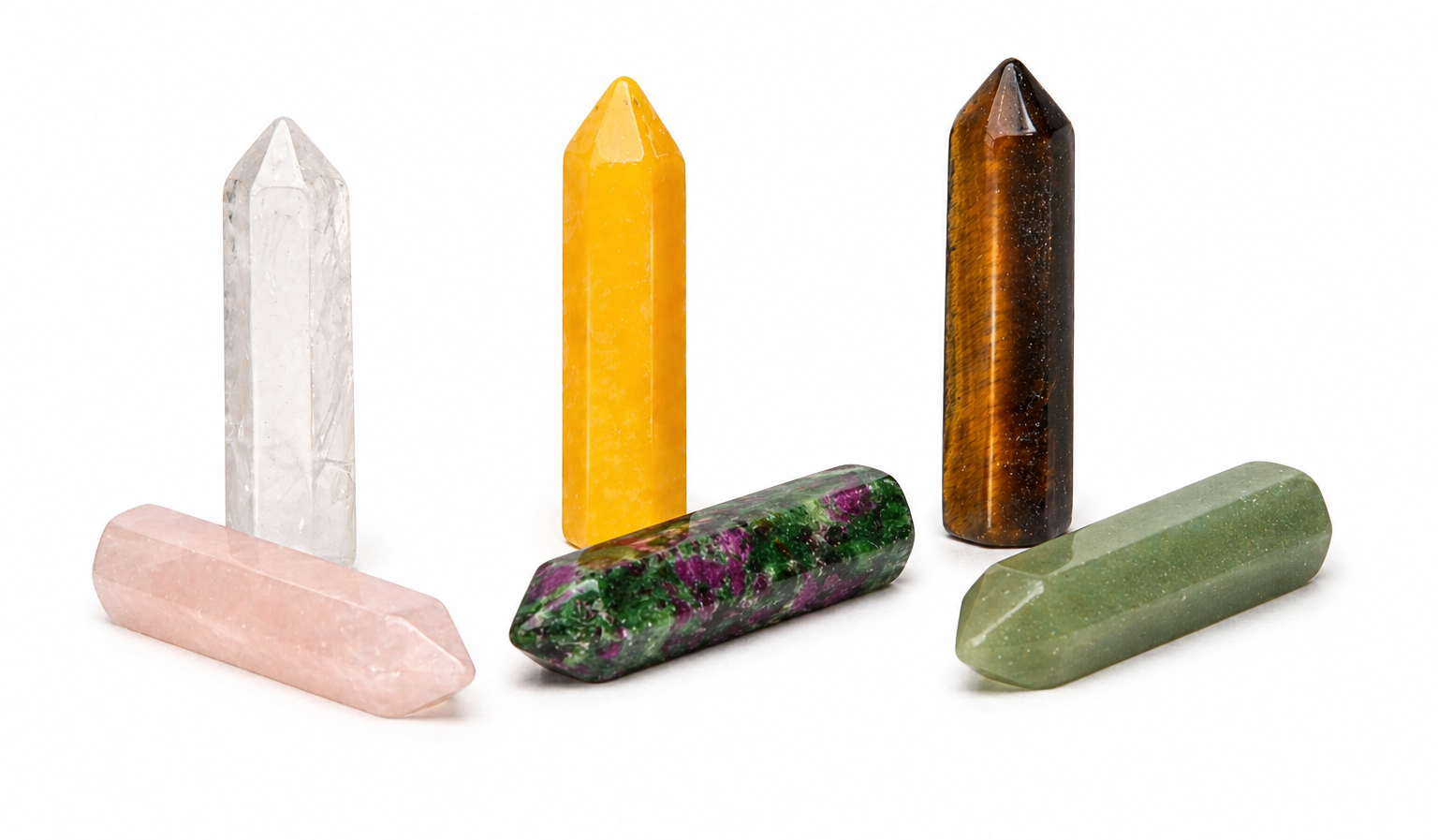 6 Mini Chakra Crystal Healing Point Set