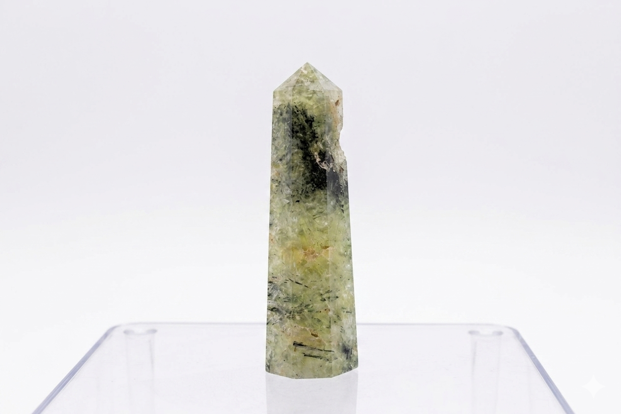 Prehnite Tower Crystal – Calm & Healing Energy Stone