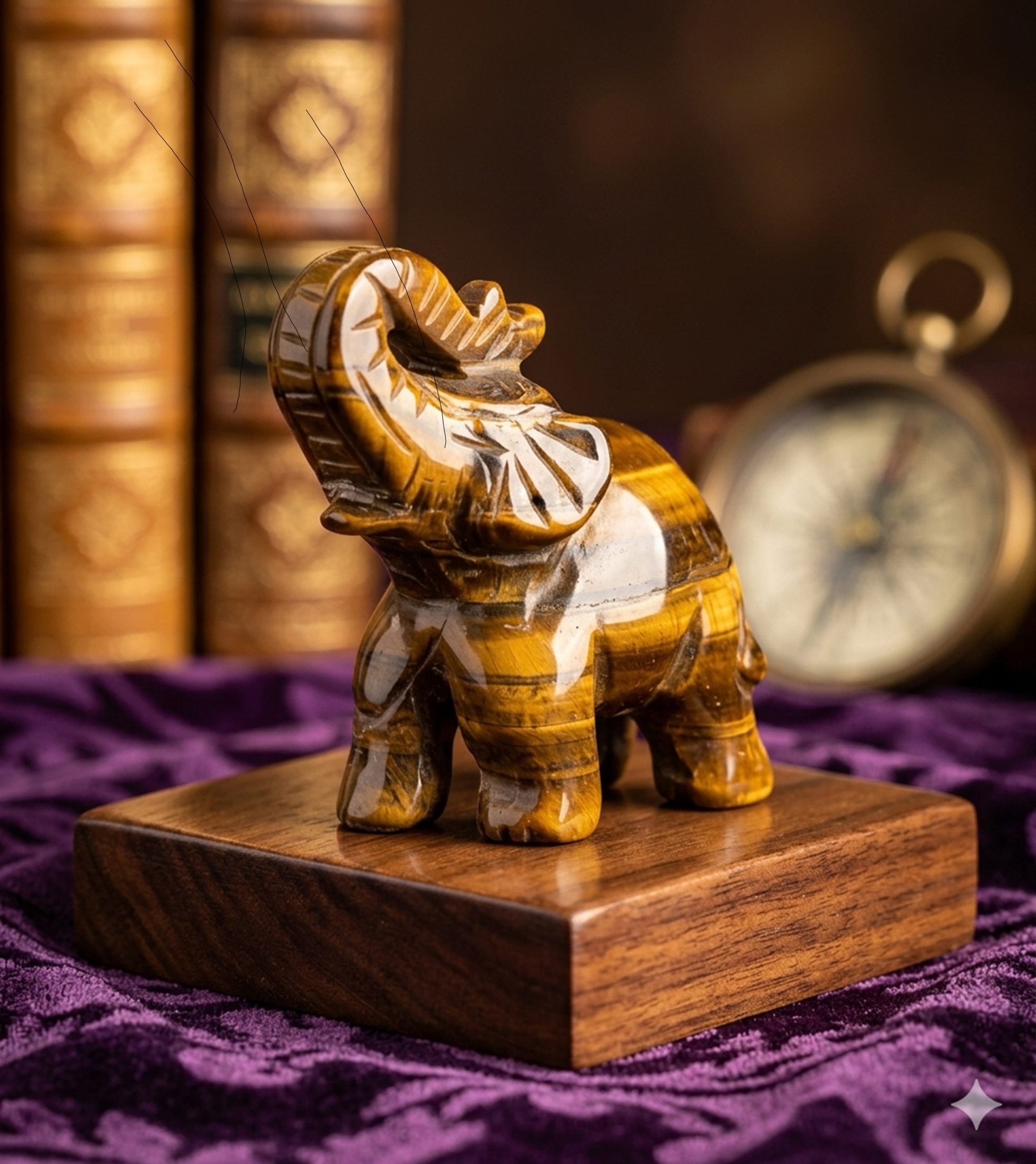 Hand-Carved Tiger’s Eye Elephant