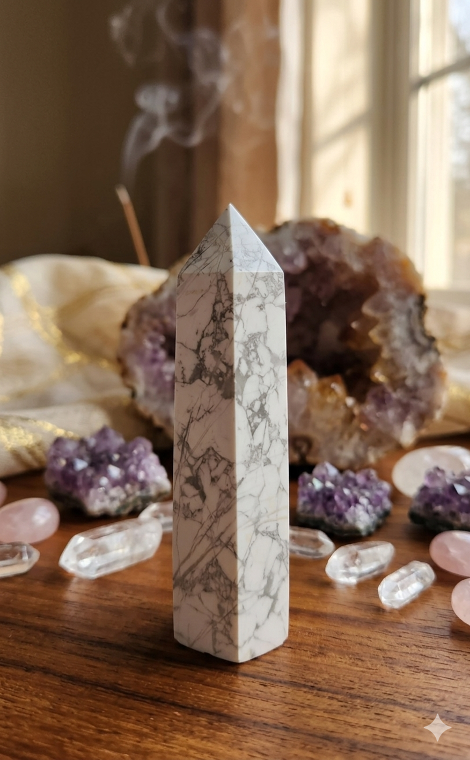 Serenity White Howlite Tumble Stone – Calming Energy Crystal for Mindfulness & Sleep