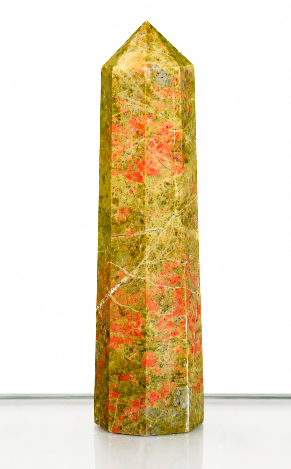 Unakite Crystal Healing Tower Point