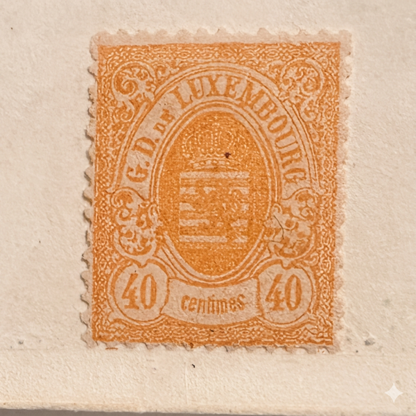 Vintage Luxembourg 40 Centimes Postage Stamp
