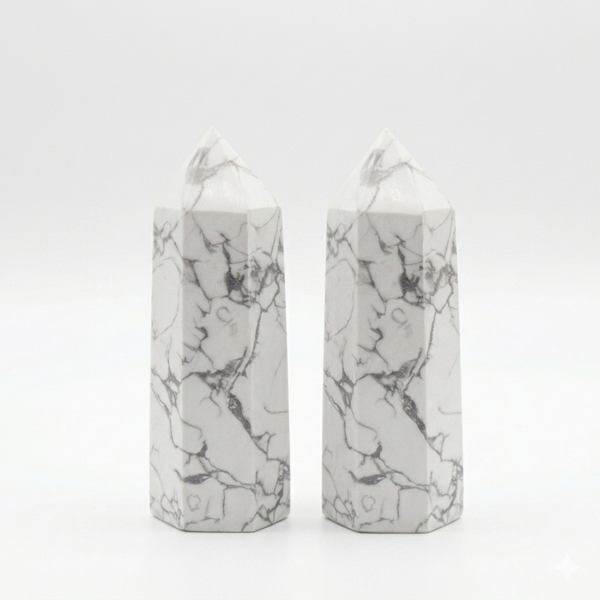 Natural Howlite Crystal Tower for Calm & Focus - Image 5