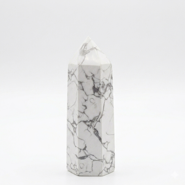 Natural Howlite Crystal Tower for Calm & Focus