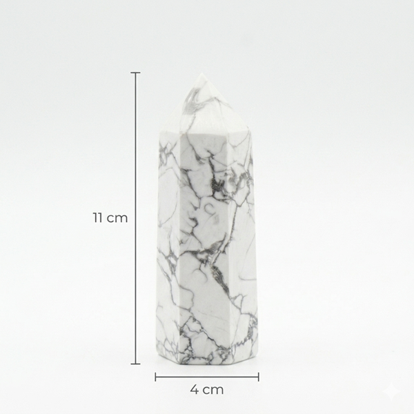 Natural Howlite Crystal Tower for Calm & Focus - Image 2