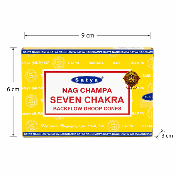 Satya Seven Chakra Backflow Dhoop Cones – Natural Incense for Chakra Balancing, Meditation & Relaxation (10 Cones) - Image 5