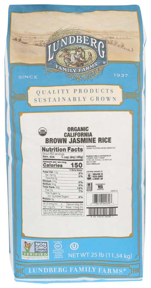 Lundberg Rice Brn Jasmin (1x25LB )