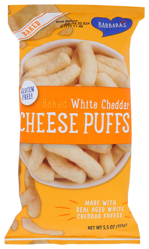 Barbara's Cheese Puff Bakes White Cheddar (12x5.5 Oz)