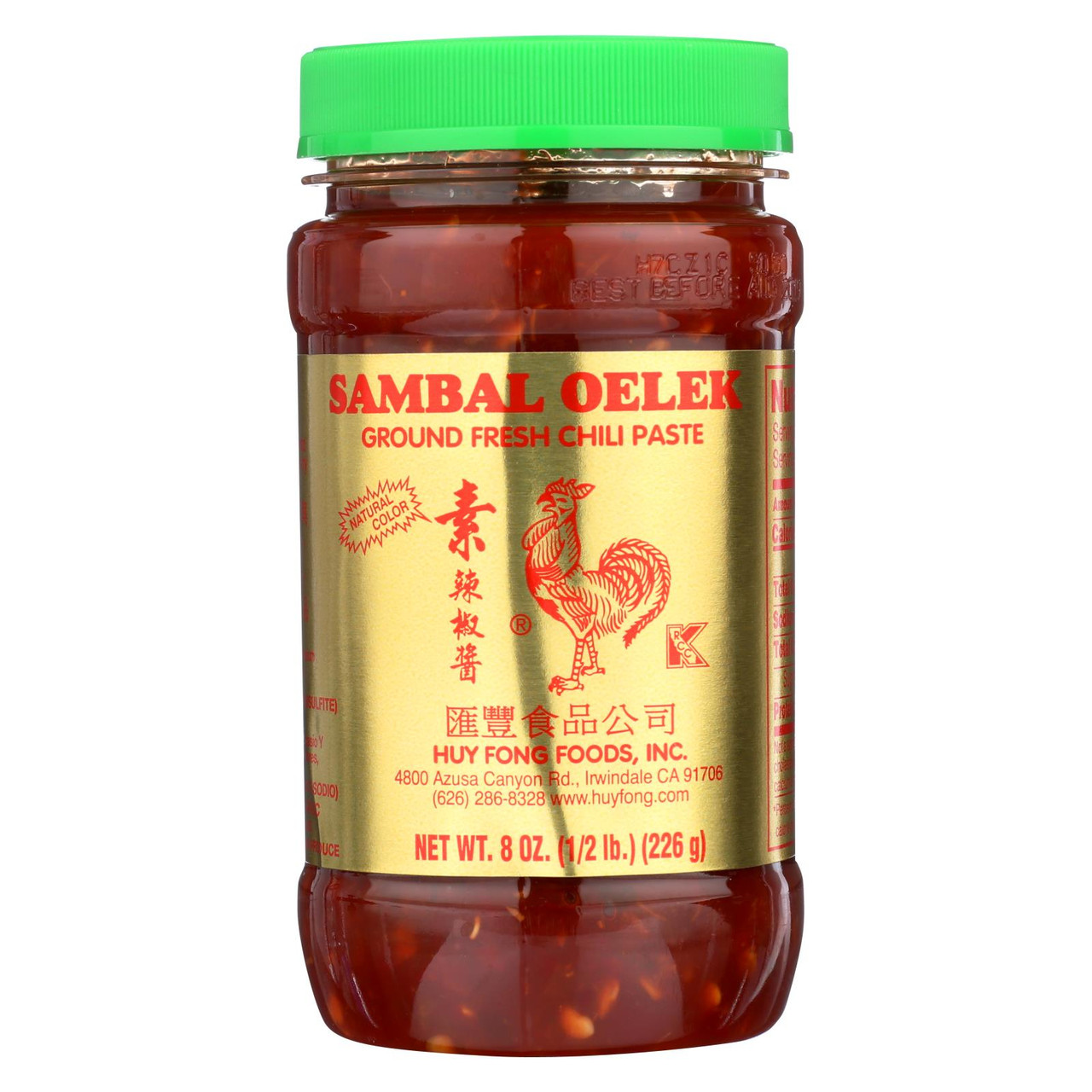 Huey Fong Sambal Oelek Ground Fresh Chili Paste (24x8Oz)