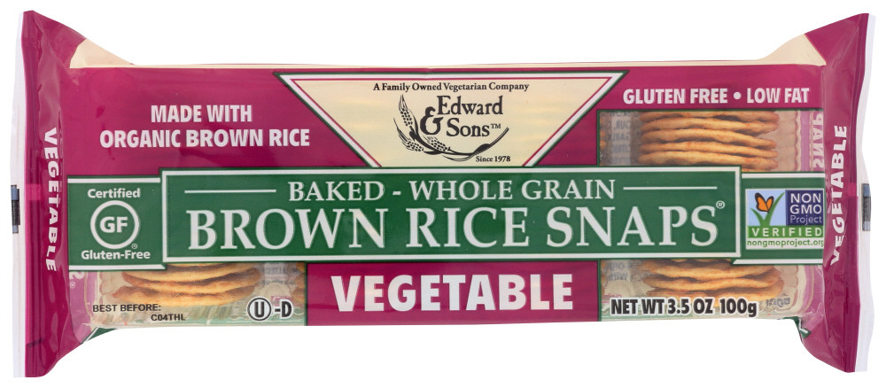 Edward & Sons vegetable Brown Rice Snaps (12x3.5 Oz)