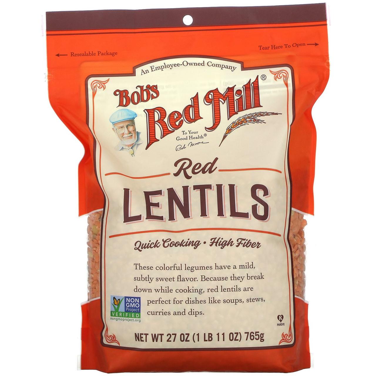 BOBS BEANS RED LENTILS ( 4 X 27 OZ )