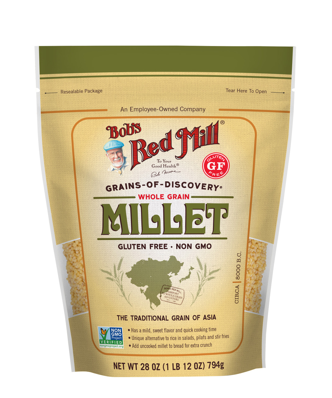 BOBS MILLET WHLE GRN GF ( 4 X 28 OZ )