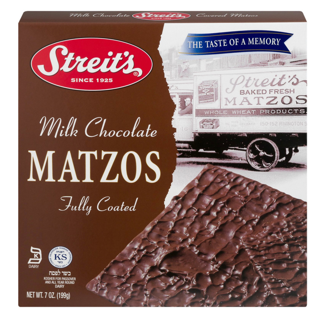 STREITS MILK CHOC MATZO ( 12 X 7 OZ )