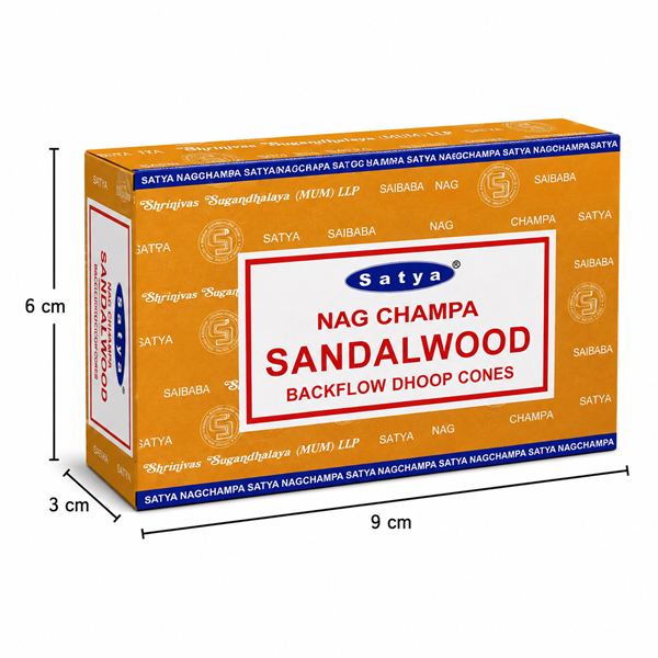 Sandalwood Backflow Dhoop Cones package side view