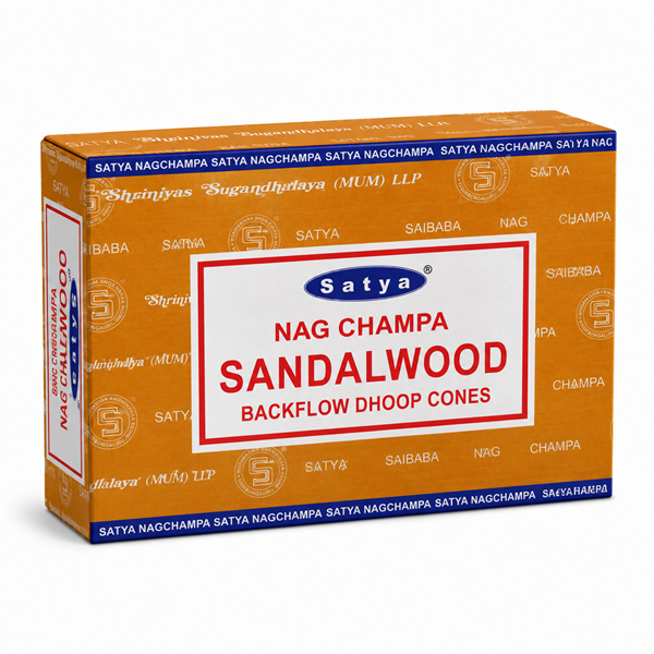 Sandalwood backflow dhoop cones with natural incense fragrance