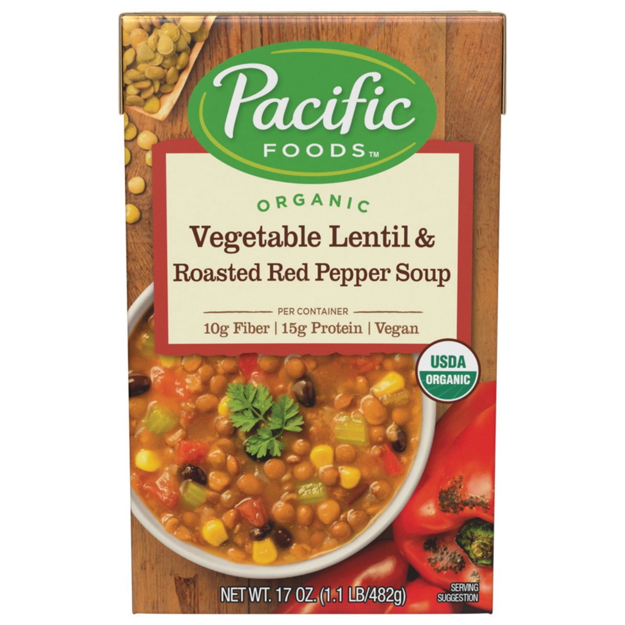 Pacific Natural Foods Veg Lntl/Red Pepper (12x17OZ )
