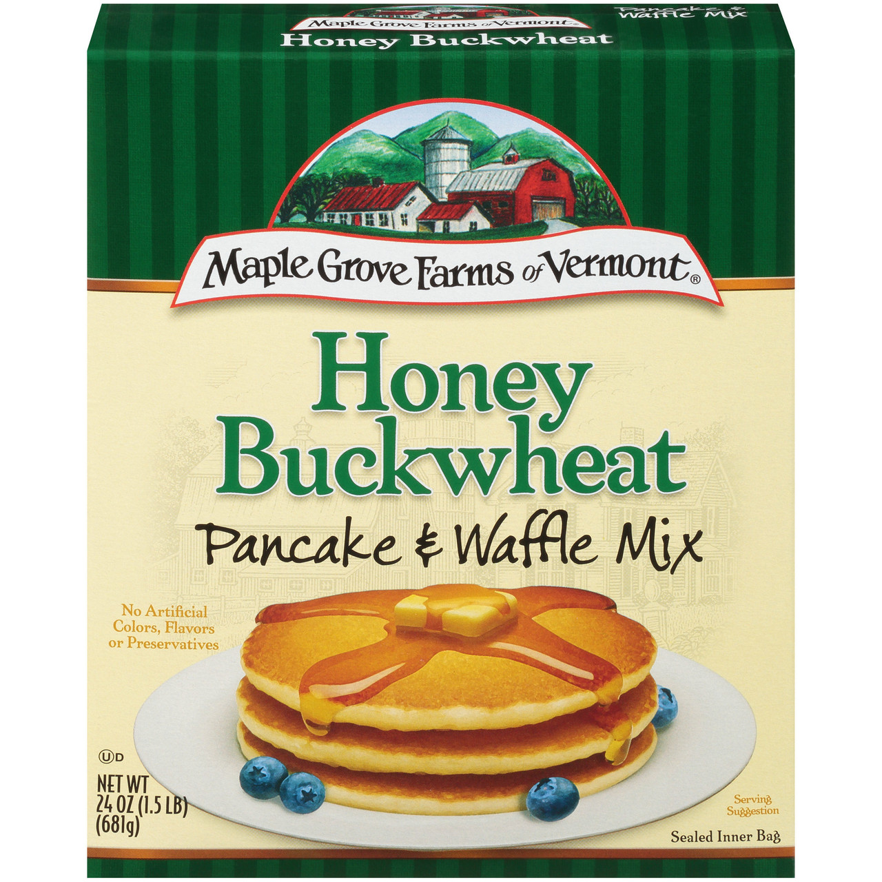 Maple Grove Farms Buckwheat & Honey Pancake Mix (6x24Oz)