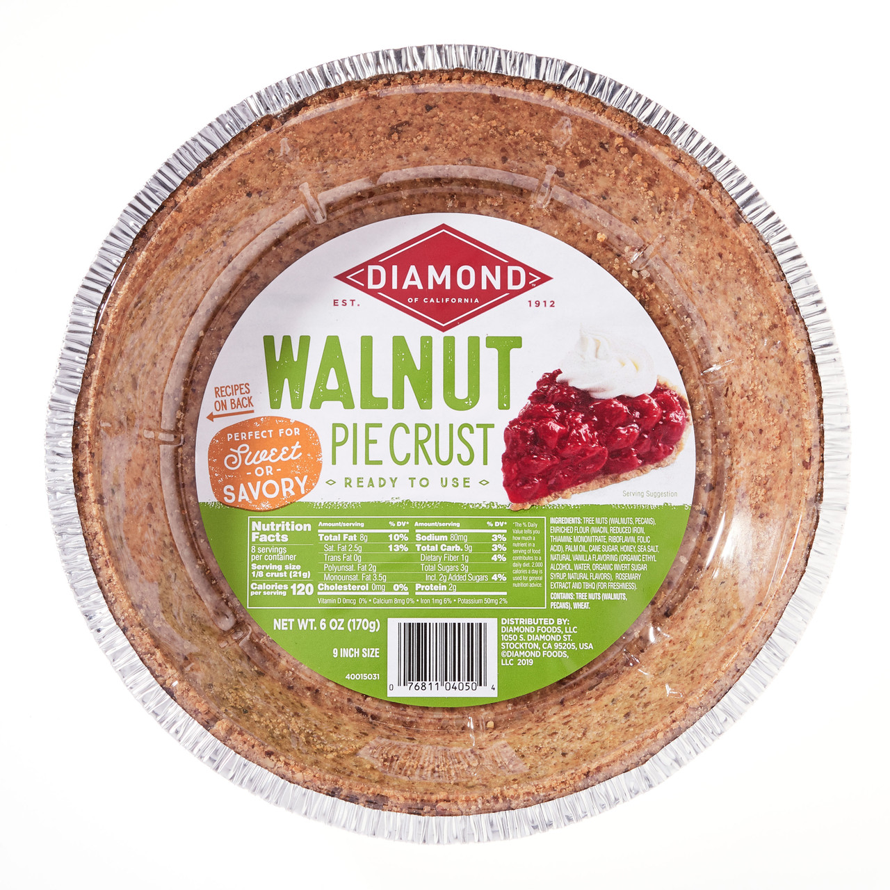 WALNUT PIE CRUST ( 12 X 6 OZ )