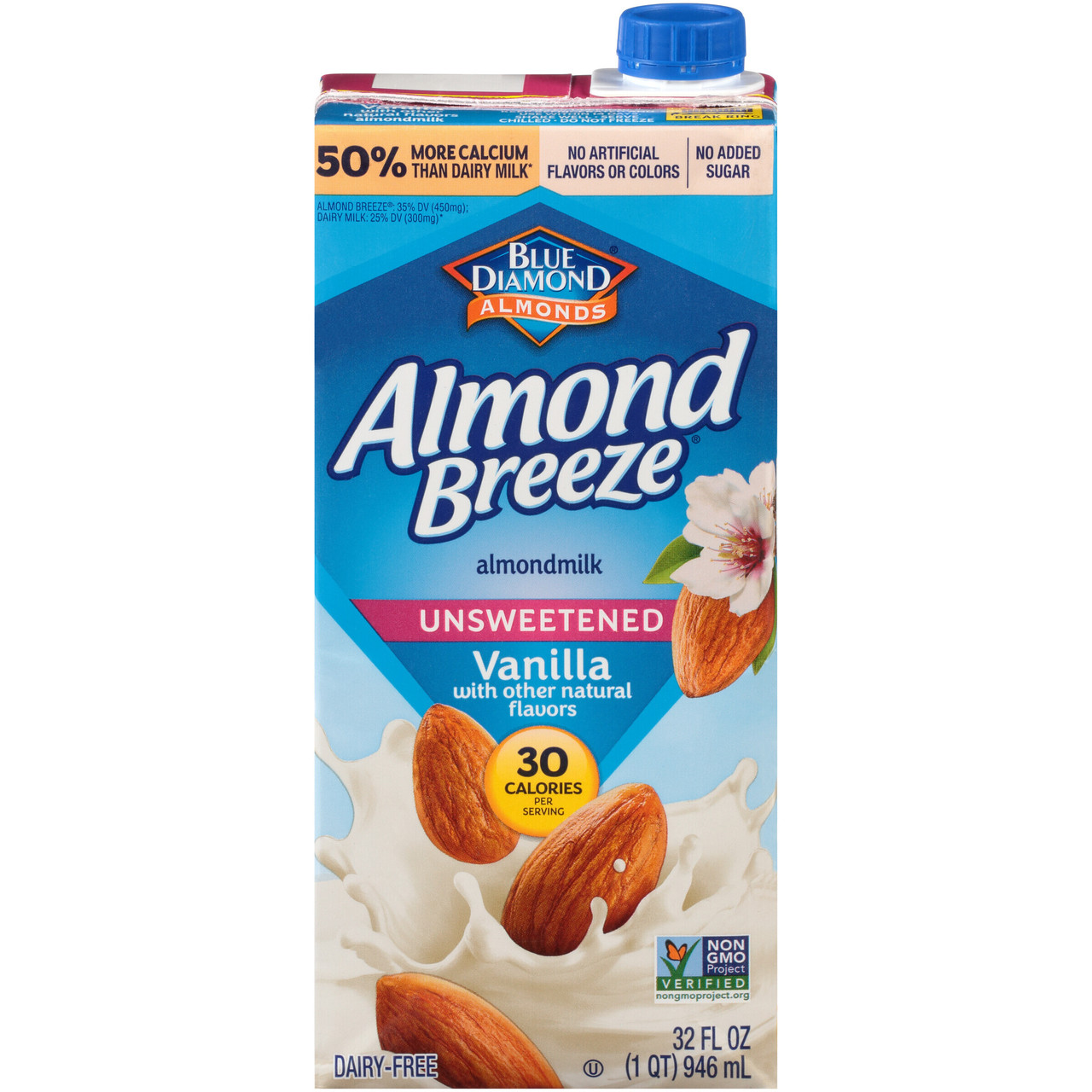 Blue Diamond Vanilla Almond Breeze Unsweetened (12x32 Oz)
