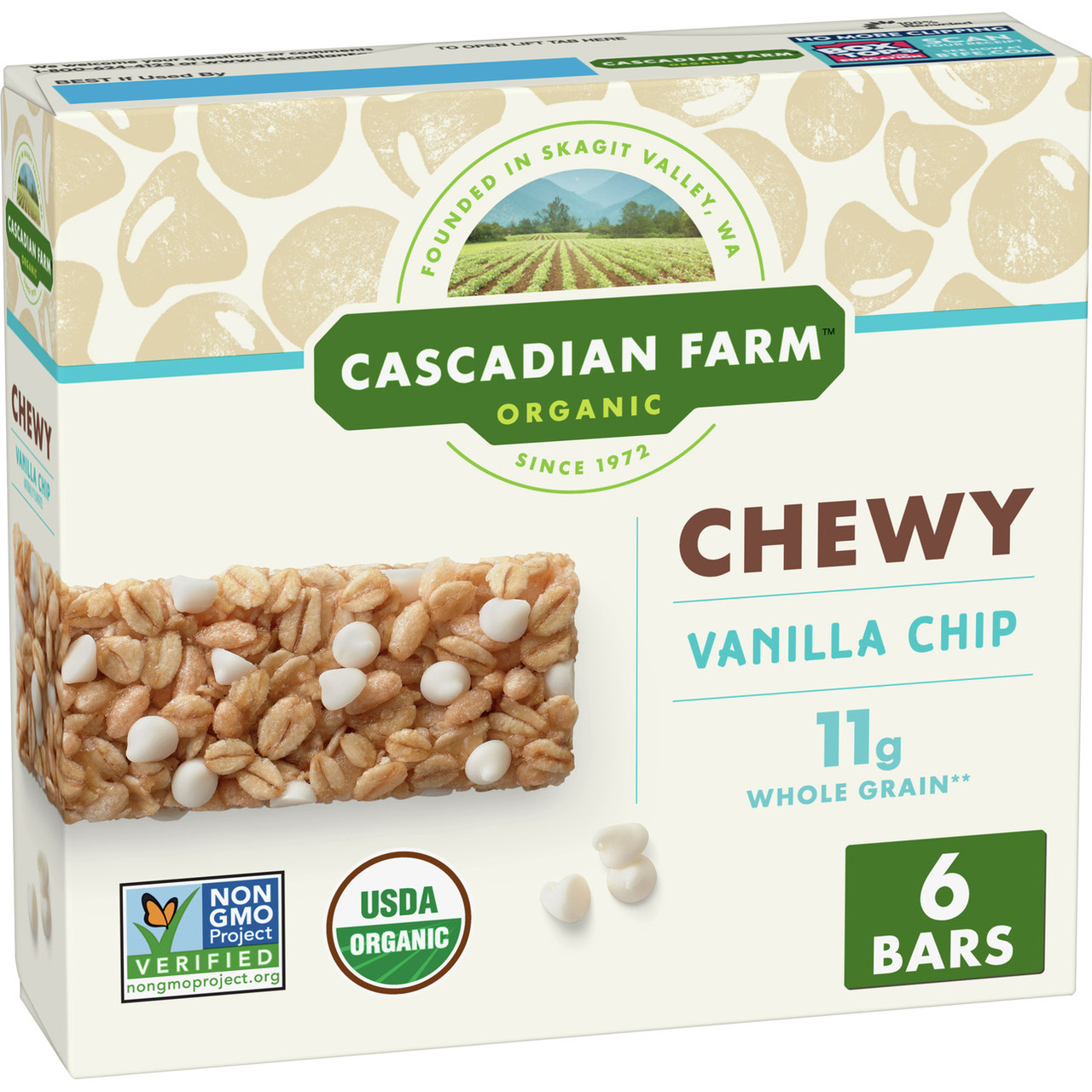 Cascadian Farms Vanilla Chip Granola Bar (12x7.4 Oz)
