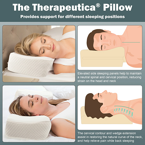 Features a unique ergonomic design created to provide comfortable support and stability in different sleeping positions. Unlike traditional pillows, its distinctive shape is designed with spinal alignment in mind, helping create a supportive sleep environment for people who sleep on their backs, sides, or alternate between both positions