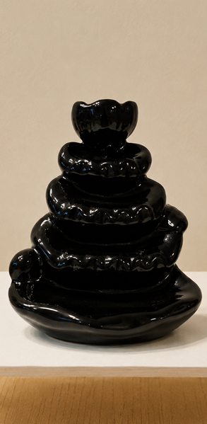 Flower Petal Cascade Backflow Fountain with cascading incense smoke