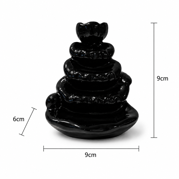 Flower Petal Cascade Backflow Fountain with cascading incense smoke