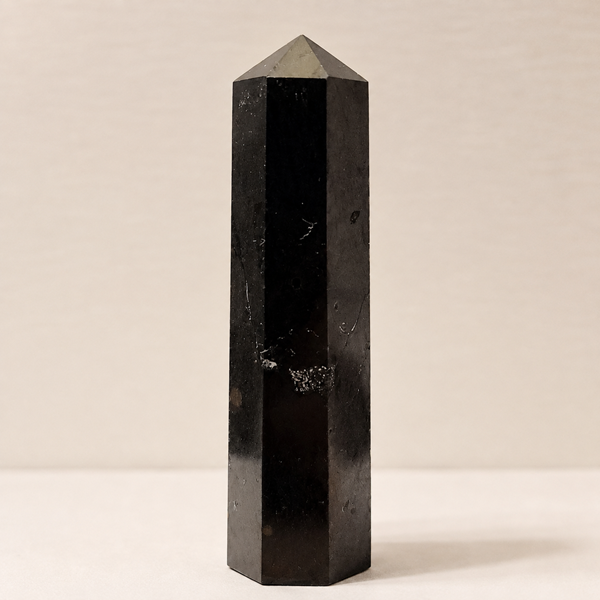 Natural black Shungite ObeliskTower