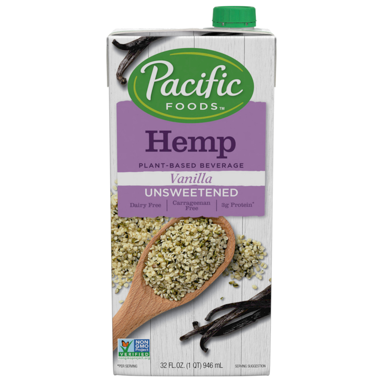 Pacific Natural Foods Hemp Milk Un Sweet Van (12x32OZ )