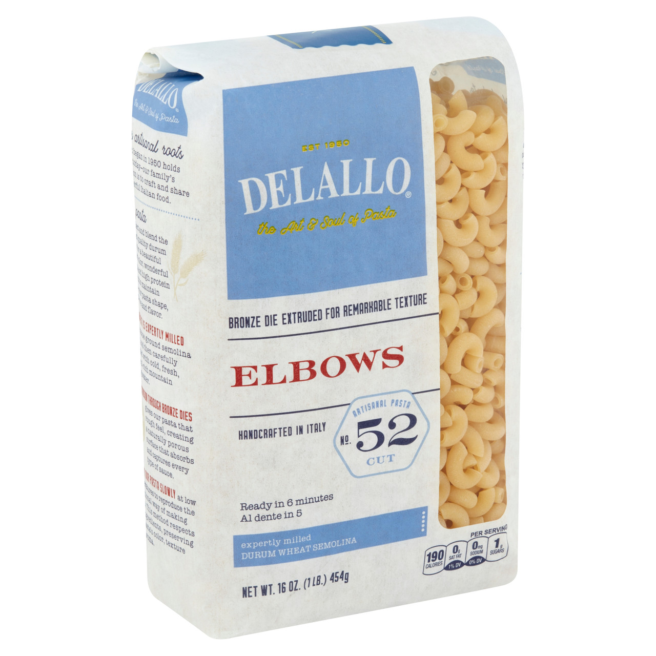 De Lallo Elbow Pasta #52 (16x16OZ )