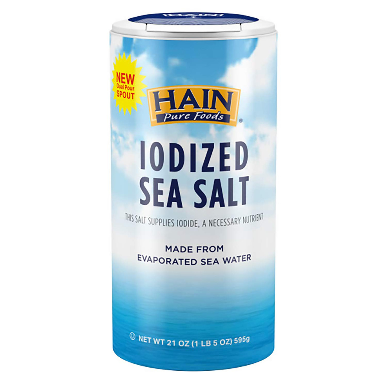 HAIN SEA SALT IODIZED ( 8 X 21 OZ   )